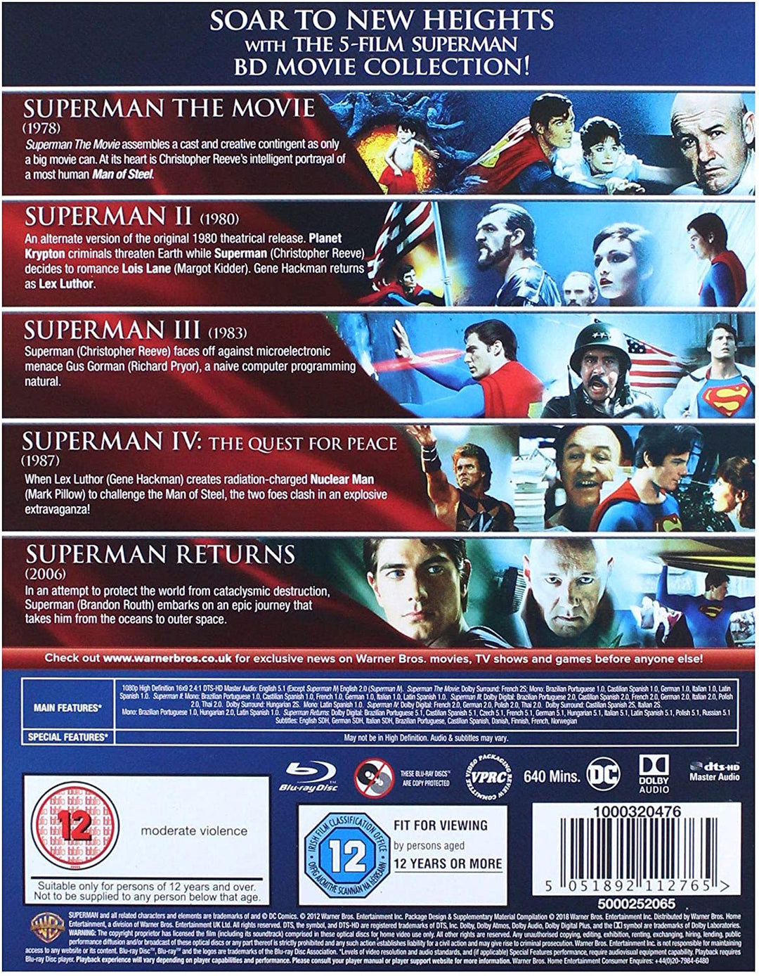 Die Superman 5 Film Collection 1978–2006 [Blu-ray] [1978] [Region Free]