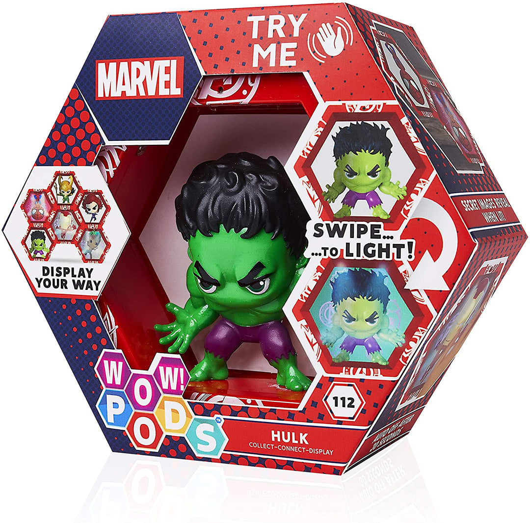 WOW! PODS Avengers Collection - Incredible Hulk | Superhero Light-Up Bobble-Head Figure | Official Marvel Toys, Collectables & Gifts