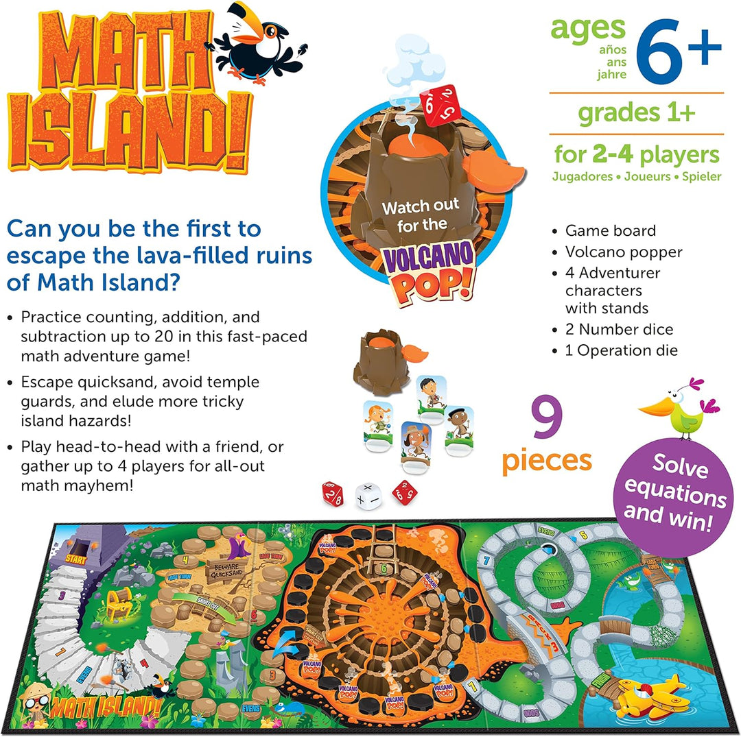 Learning Resources Maths Island Additions- und Subtraktionsspiel, Lernspiele,