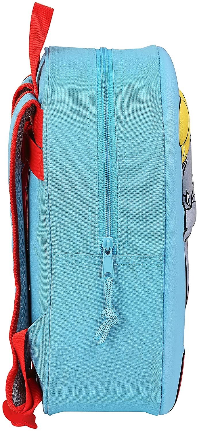 Safta Boys' M890 Backpack with 3D Design Adaptable to Trolley, Light Blue/Red, 2