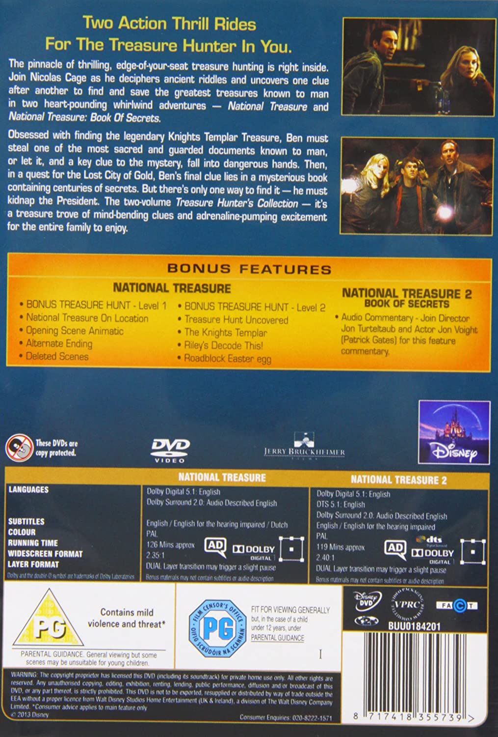 National Treasure 1&2 - Action/Adventure [DVD]