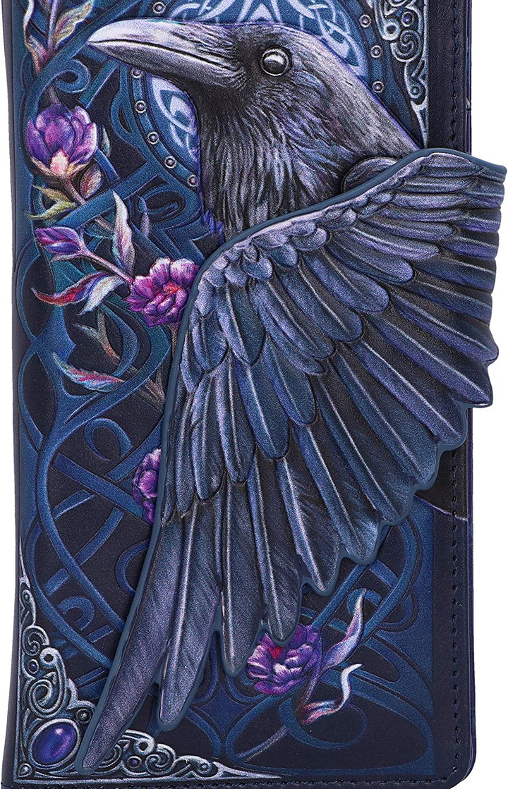 Nemesis Now Ravens Flight Black Wing Floral Embossed Purse Wallet, Polyurethane,