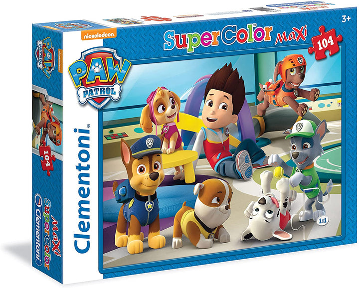 Clementoni 23970, Paw Patrol Supercolor Puzzle for Children - 104 Pieces, Ages 3 Years Plus