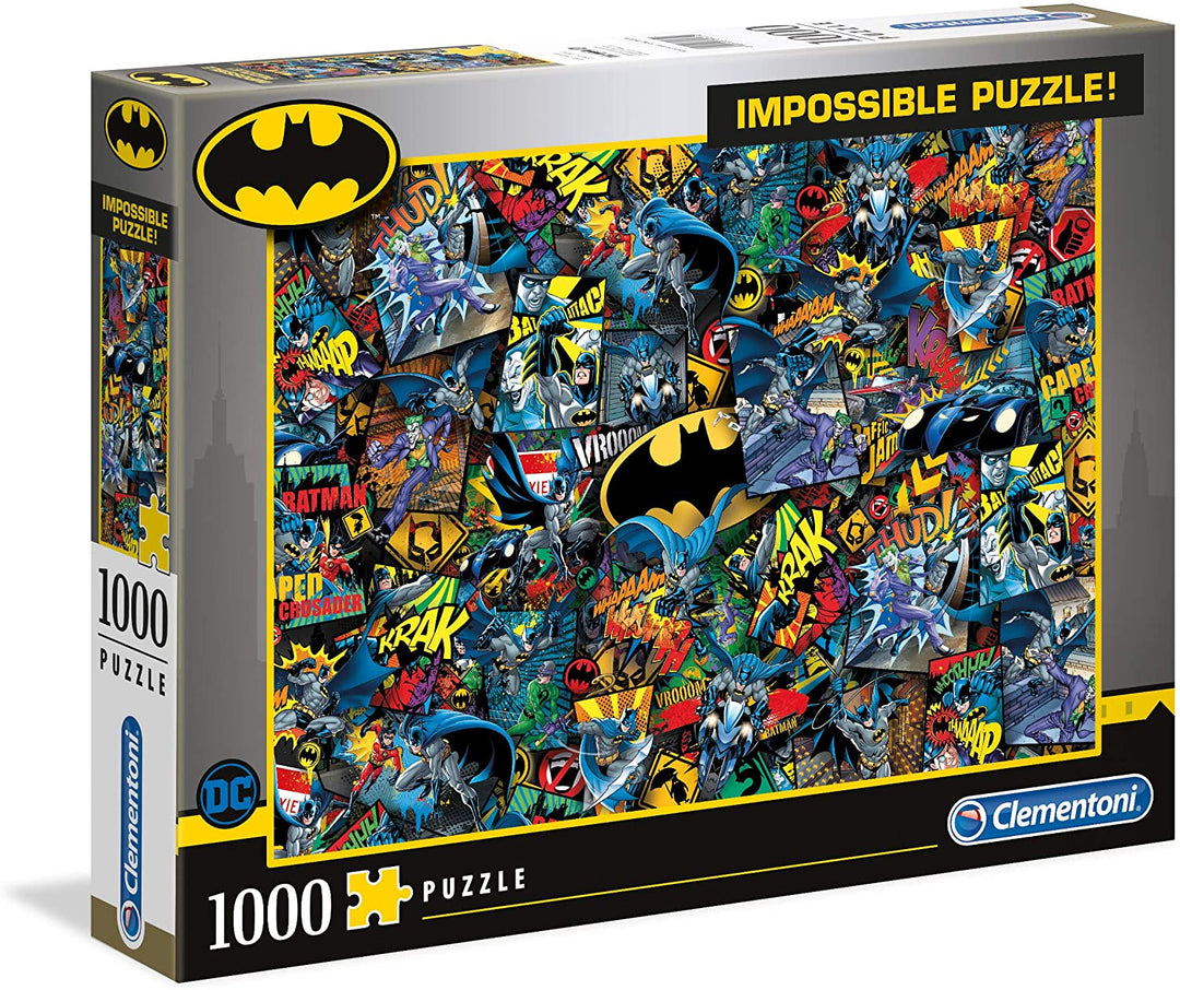 Clementoni – 39575 – Impossible Puzzle – Batman – 1000 Teile – Hergestellt in Italien, Puzzle für Erwachsene und Kinder ab 10 Jahren