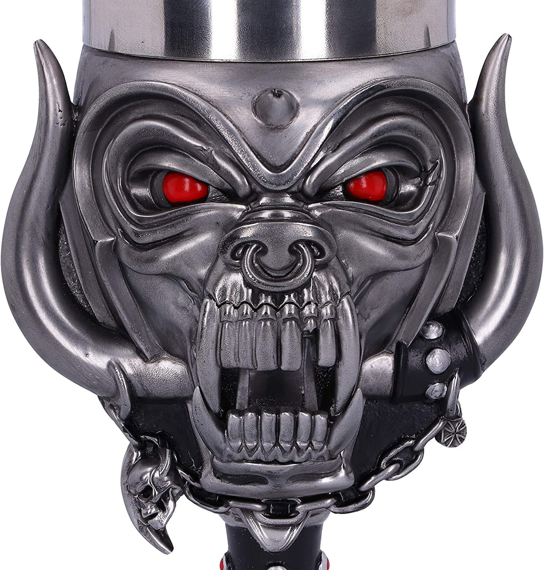 Nemesis Now Officially Licensed Motorhead Snaggletooth Warpig Goblet Glass, Silver, 20.5cm