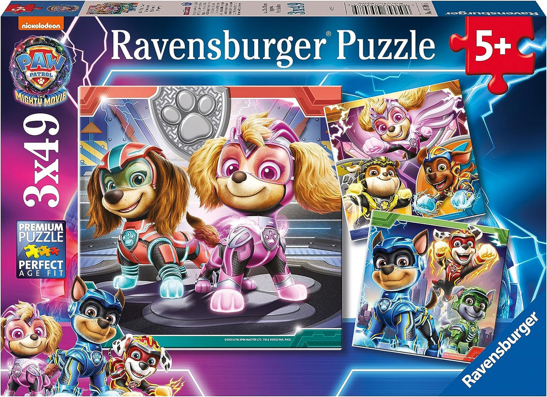 Ravensburger 5708 Paw Patrol Mighty Movie – 3x 49-teiliges Puzzle für Kinder Ag