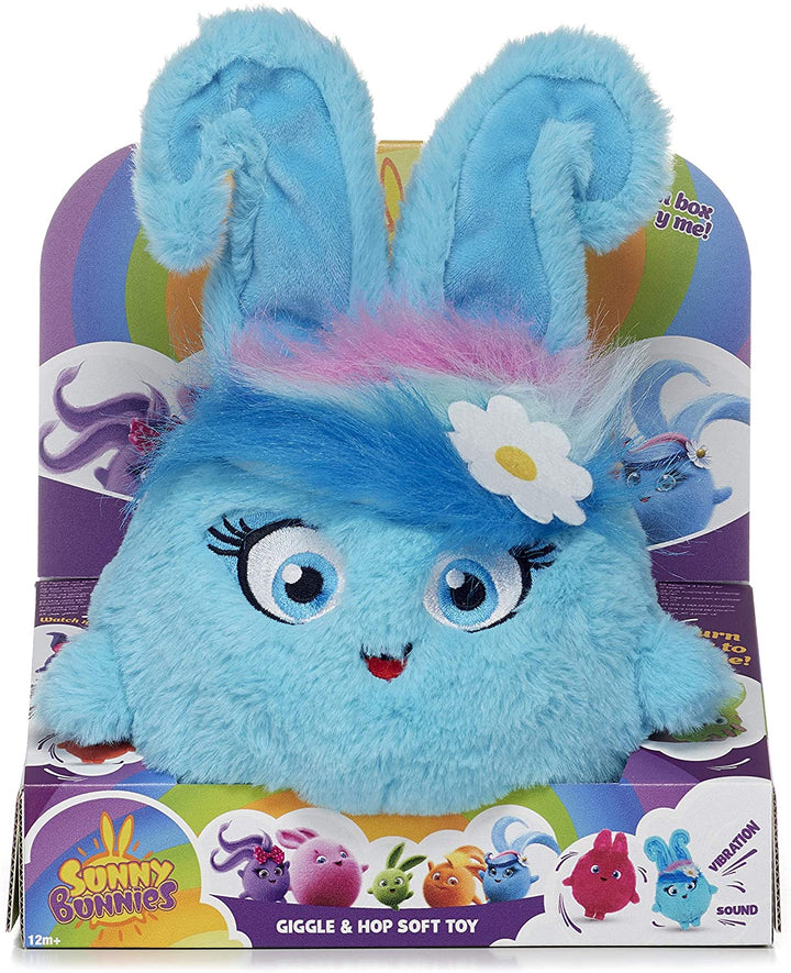 Posh Paws 37431 Sunny Bunnies Large Feature Shiny Giggle &amp; Hop Peluche-29cm (10 pouces)