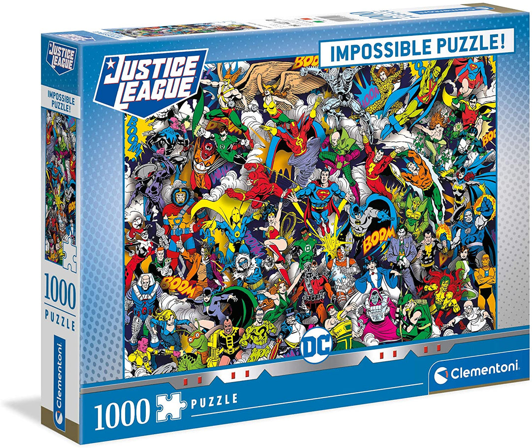 Clementoni – DC Comics Impossibile Puzzle für Kinder und Erwachsene 1000 Teile, ab 14 Jahren, 39599