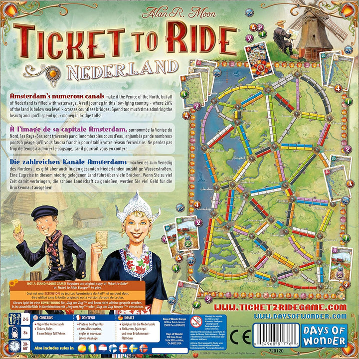 Tage des Wunders | Ticket to Ride Nederland Brettspiel-ERWEITERUNG | Brettspiel für Erwachsene und Familie | Zugspiel | Ab 8 Jahren | Für 2 bis 5 Spieler | Durchschnittliche Spielzeit 30–60 Minuten
