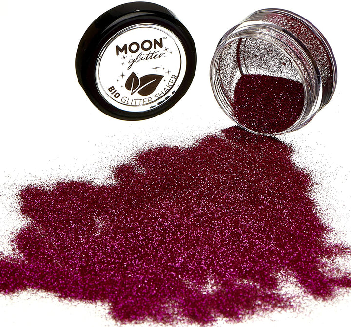 Biologisch abbaubare Öko-Glitzerstreuer von Moon Glitter Dark Rose Cosmetic Bio Festival Makeup Glitter für Gesicht, Körper, Nägel, Haare, Lippen