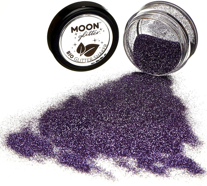 Biodegradable Eco Glitter Shakers by Moon Glitter Lavender Cosmetic Bio Festival Makeup Glitter for Face, Body, Nails, Hair, Lips