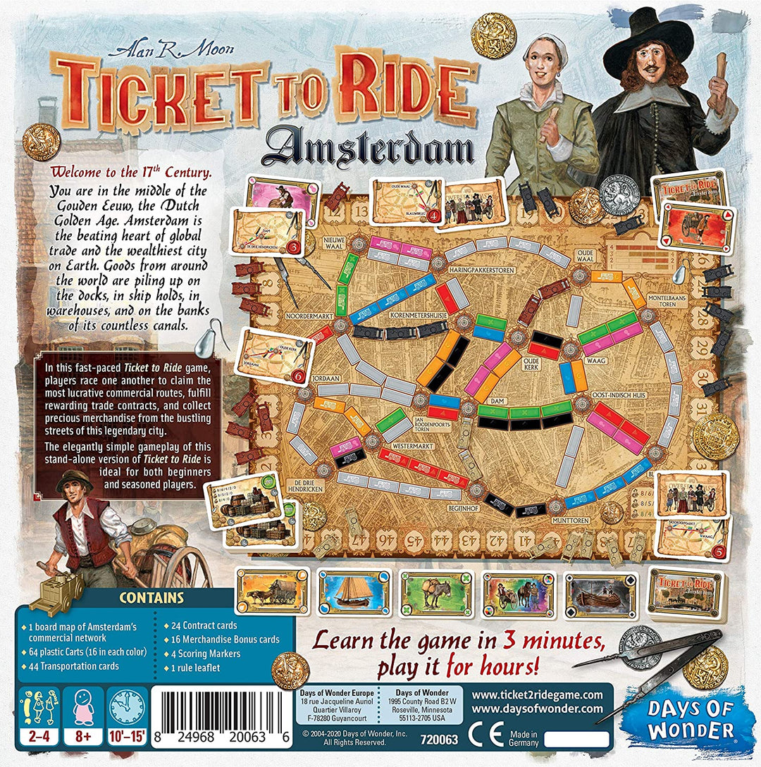 Days of Wonder - Ticket to Ride Amsterdam Board Game