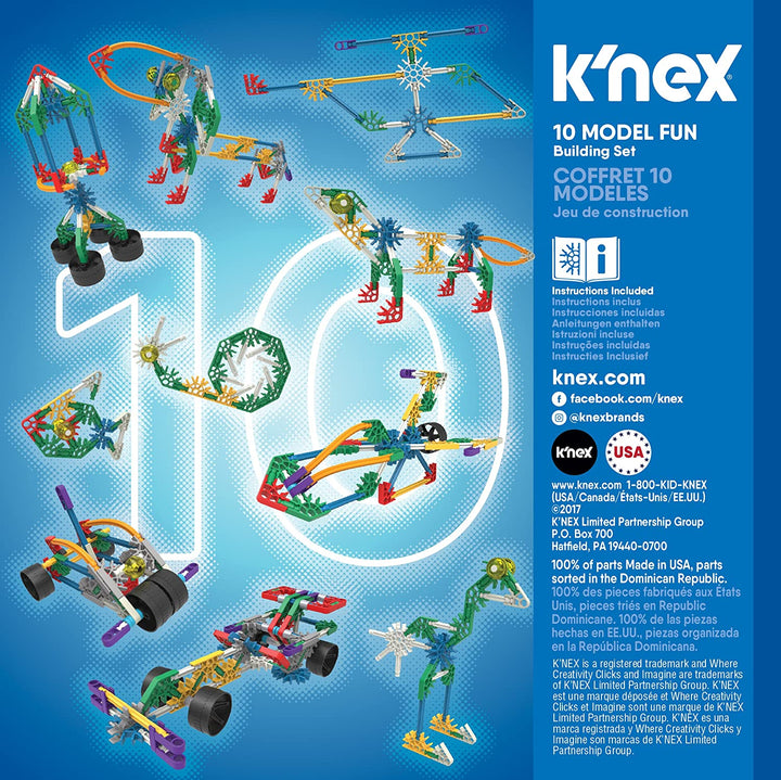 Knex Imagine 10 Ensemble amusant de construction de modèles pour 7 ans et plus Jouet éducatif en ingénierie 126