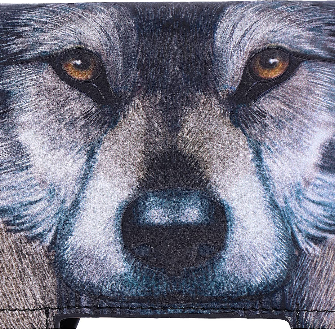 Nemesis Now Guardian Wolf Embossed Purse 18.5cm, Grey
