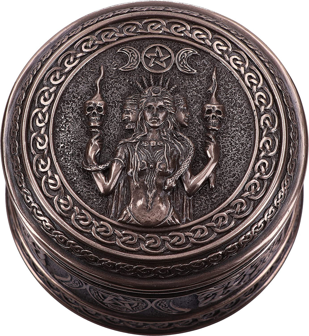 Nemesis Now Triple Moon Goddess Box 9.5cm, Bronze
