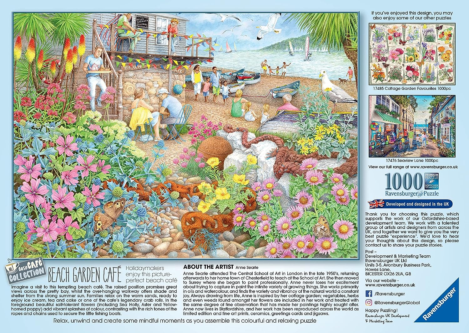 Ravensburger Cosy No.1 Beach Garden Cafe 1000-teiliges Puzzle für Erwachsene und Kinder 3