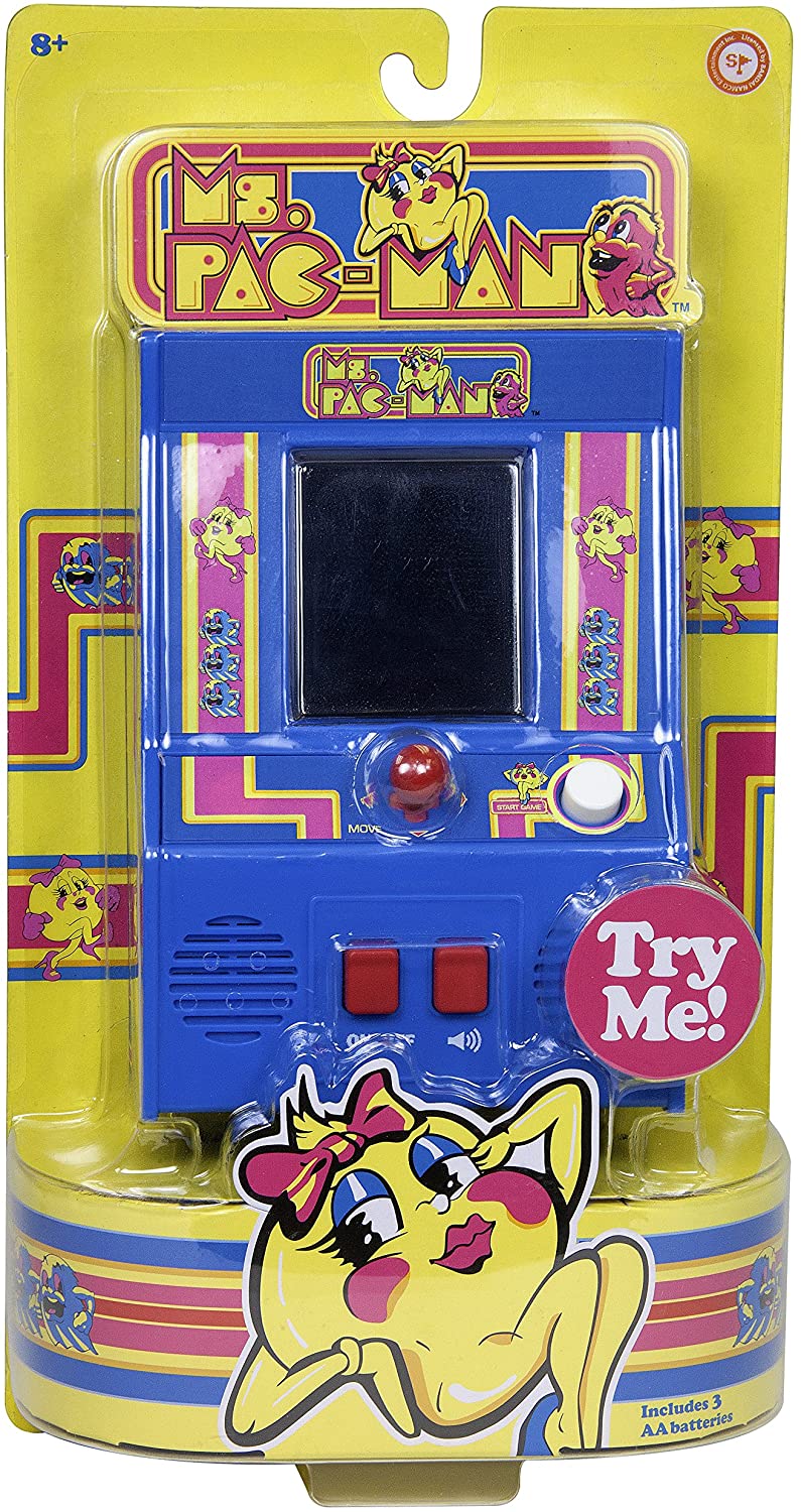 Basic Fun! 520 09614 Sceen Ms Pac-Man Mini Arcade Game (4C Screen), Multicolour