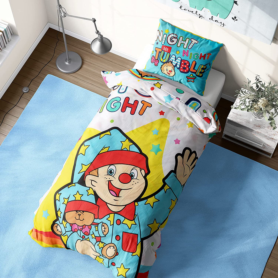 Mr Tumble Duvet Cover, Reversible Junior Duvet Cover Set For Girls & Boys With N