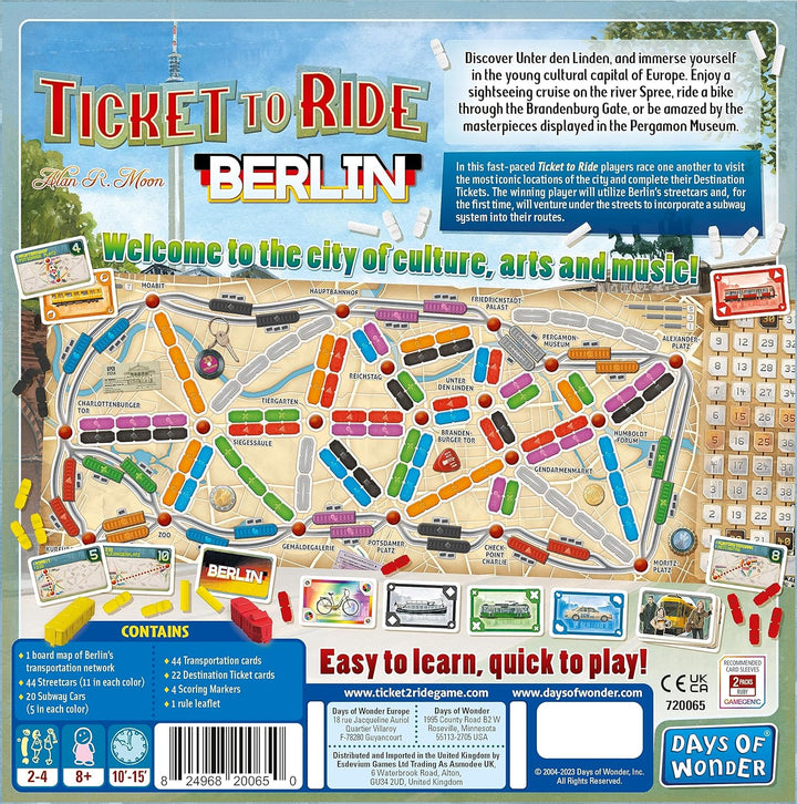 Days of Wonder | Ticket To Ride Berlin | Board Game | Ages 8+ | 2-4 Players