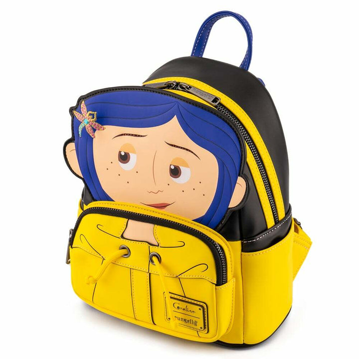 Loungefly Laika Coraline Raincoat Cosplay Womens Double Strap Shoulder Mini Backpack