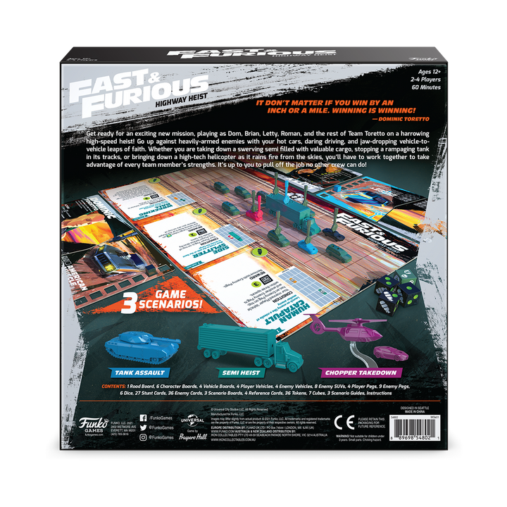 The Fast And Furious: Highway Heist Mission Based Co-operative Strategy Board Game