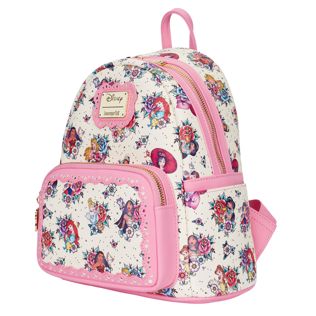 Loungefly Disney Princess Tattoo Mini-Rucksack mit Allover-Print