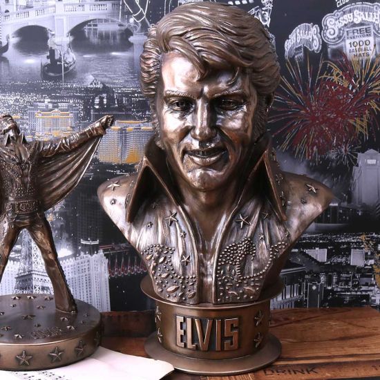 Nemesis Now Elvis Bust Figurine 33cm Bronze, Resin