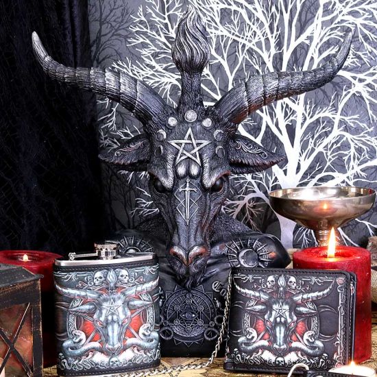 Nemesis Now Celestial Schwarz und Silber Baphomet Büste – Harzskulptur