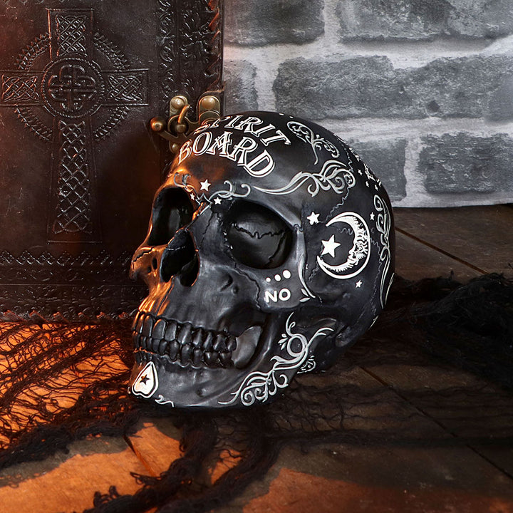 Nemesis Now Spirit Ouija Talking Board Skull Ornament, Black, 20cm