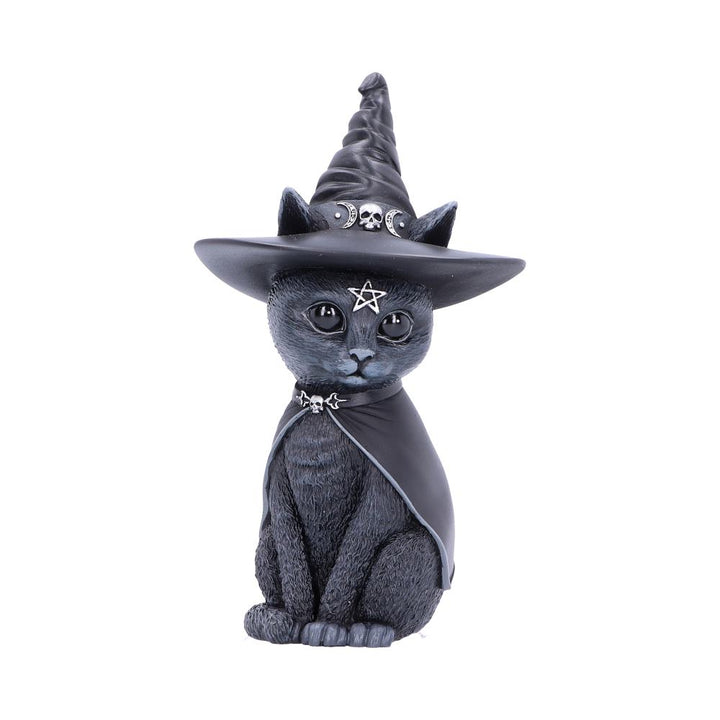 Nemesis Now Purrah Hexenhut okkulte Katzenfigur, schwarz, 13,5 cm