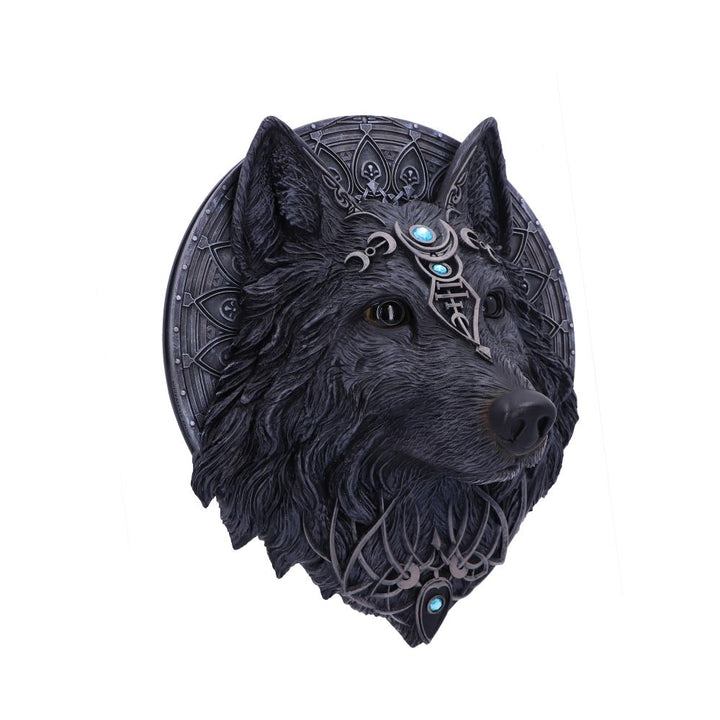 Nemesis Now Dark Gothic Magical Wolf Moon Wandschild zum Aufhängen, Schwarz, Einheitsgröße