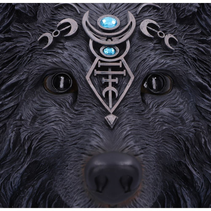 Nemesis Now Dark Gothic Magical Wolf Moon Wandschild zum Aufhängen, Schwarz, Einheitsgröße