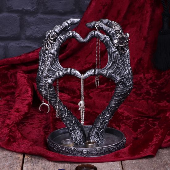 Nemesis Now Gothic Mumified Love Heart Hands Schmuckschalenhalter, Silber, 22c