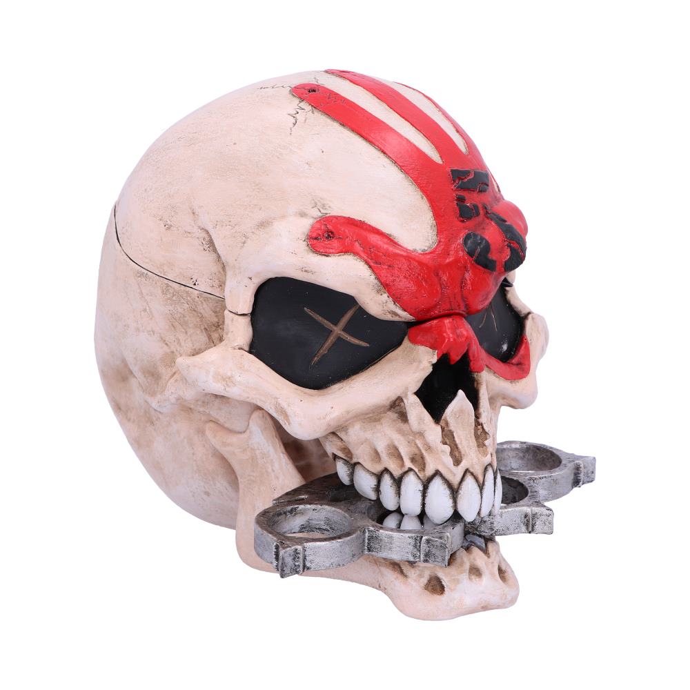 Nemesis Now offiziell lizenzierte Five Finger Death Punch Maskottchen-Schädelbox, Knochen, Harz, 18 cm