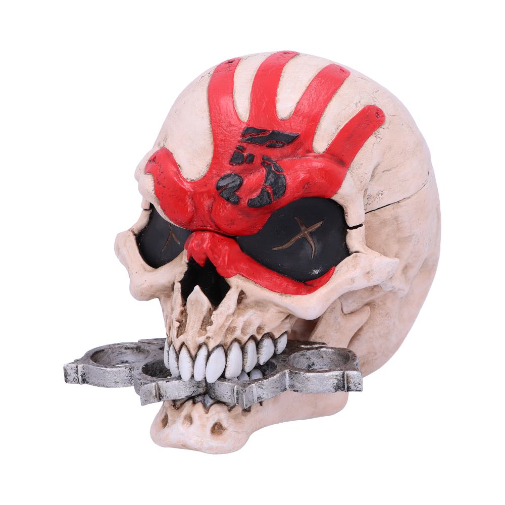 Nemesis Now offiziell lizenzierte Five Finger Death Punch Maskottchen-Schädelbox, Knochen, Harz, 18 cm