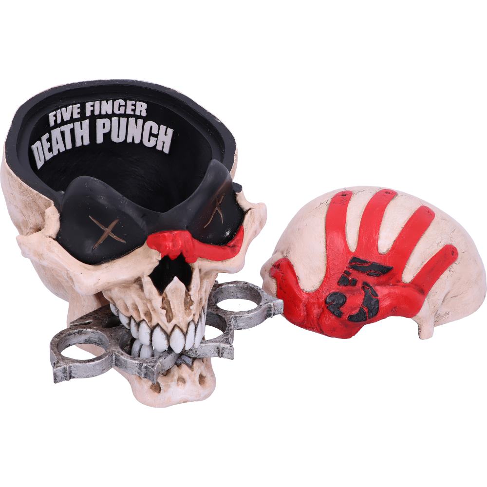 Nemesis Now offiziell lizenzierte Five Finger Death Punch Maskottchen-Schädelbox, Knochen, Harz, 18 cm