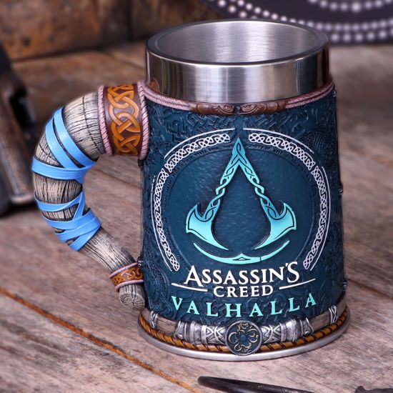 Nemesis Now B5335S0 Officially Licensed Assassins Creed Valhalla Viking Game Tankard, Resin w. Stainless Steel