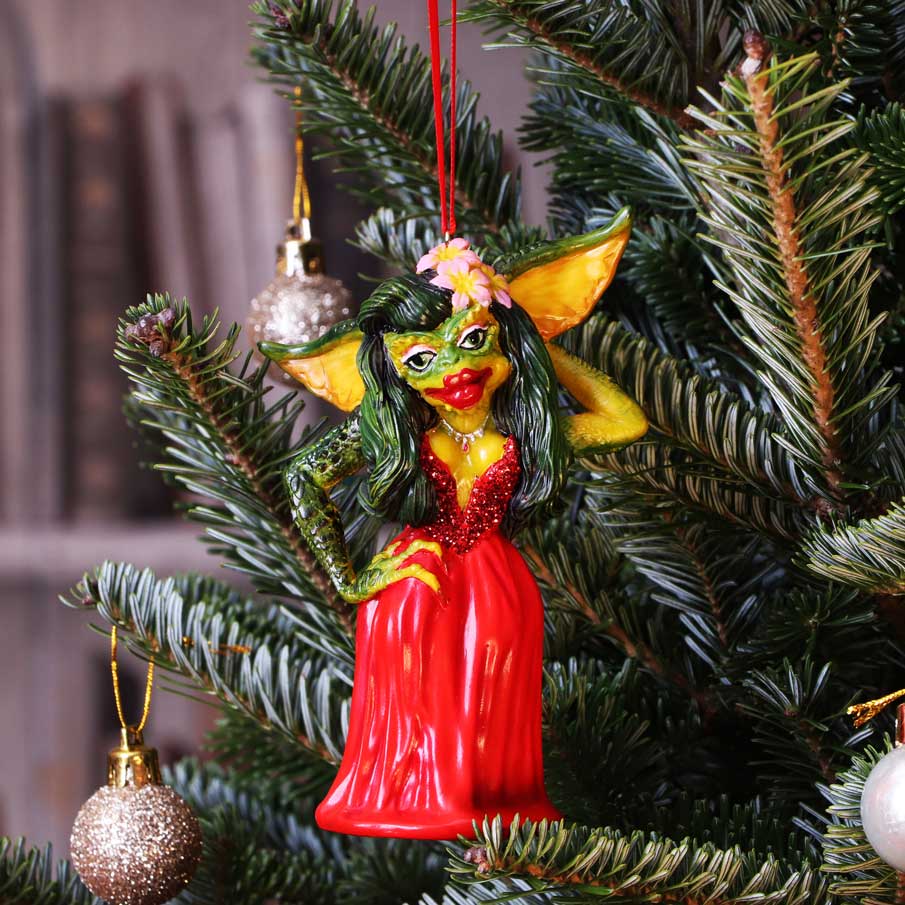 Nemesis Now Greta Female Red Dress Gremlin Hanging Festive Decorative Ornament,