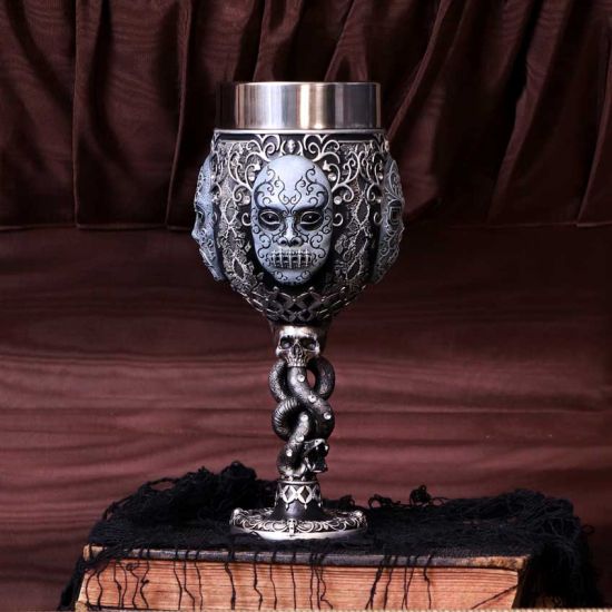 Nemesis Now Harry Potter Todessermaske Voldemort Sammelkelch, Schwarz Silber, 19,5 cm