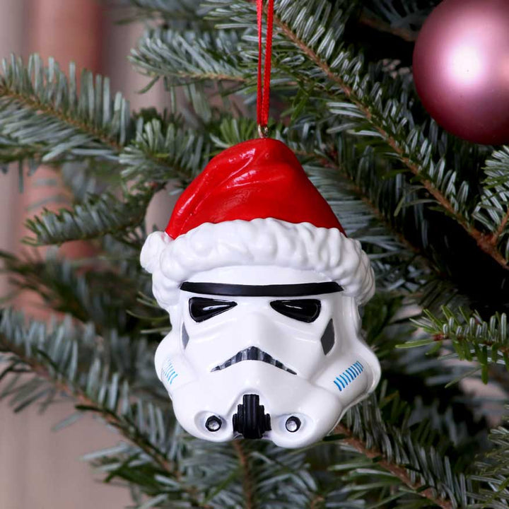 Nemesis Now Stormtrooper Santa Hat Hanging Ornament 8.3cm, White