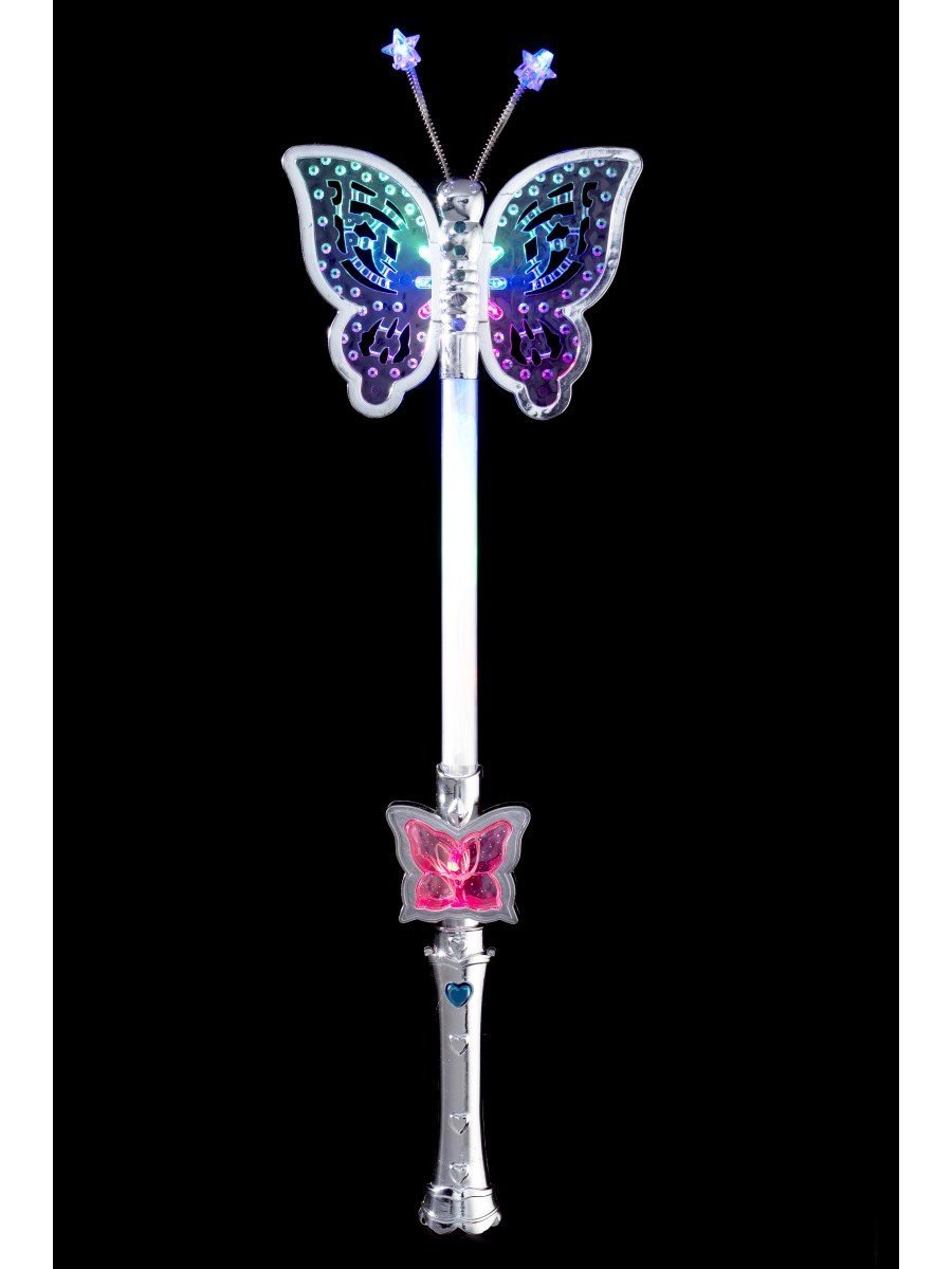 Smiffys Butterfly Wand - Light-up - 40cm