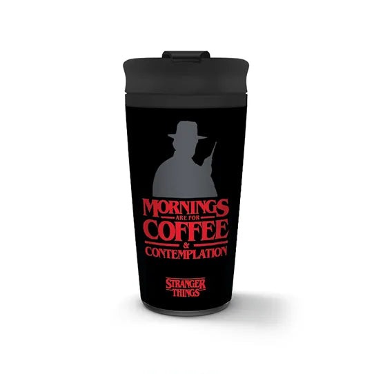 Stranger Things Tazza da Viaggio Eco a Doppia Parete con Coperchio Richiudibile Antigoccia Caffè e Grafica Contemplazione 370ml/13ox