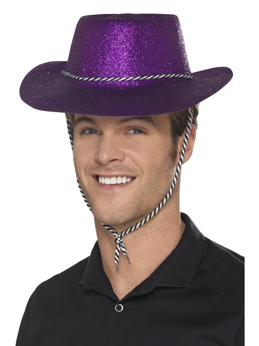 Chapeau de cow-boy Smiffys à paillettes, violet