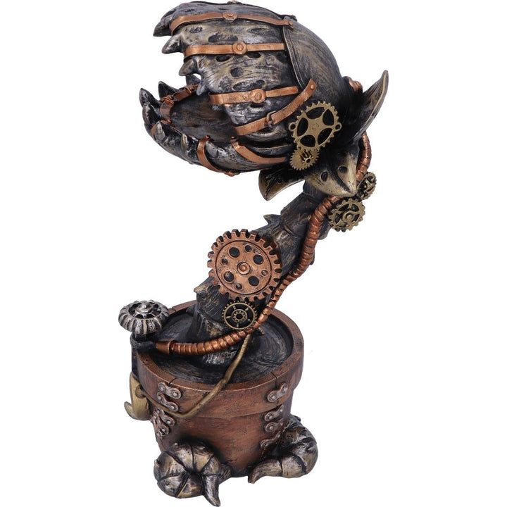 Nemesis Now Cogwork Carnivore 24,3 cm große mechanische fleischfressende Pflanzenfigur aus Bronze