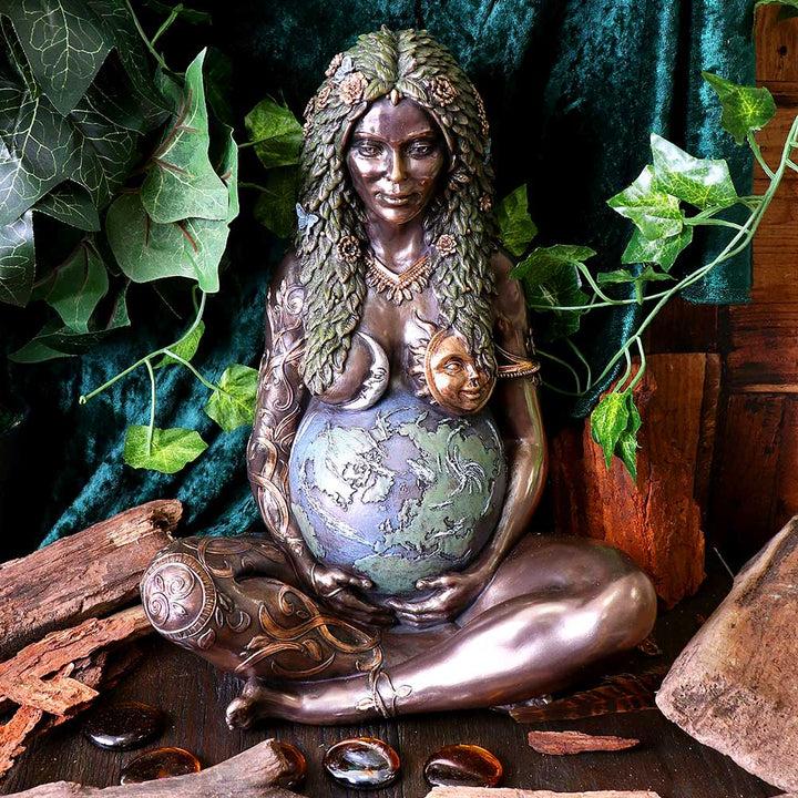 Nemesis Now Ethereal Mother Earth Gaia Art Statue Figur, Polyresin, Bronze, 30 cm