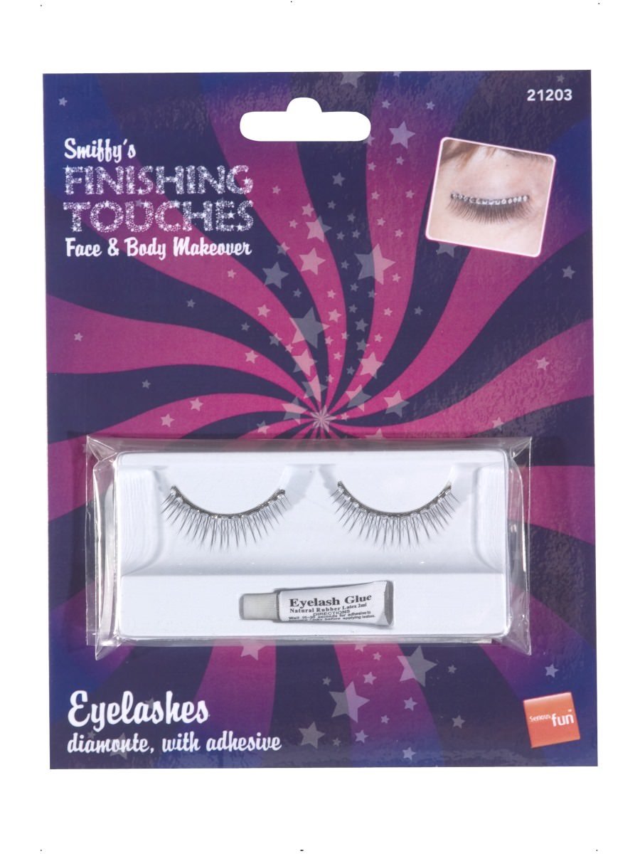 Smiffys Eyelashes Black, Diamente