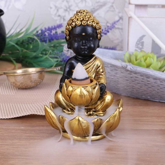 Nemesis Now Baby Buddha Backflow Incense Burner 10.3cm, Gold