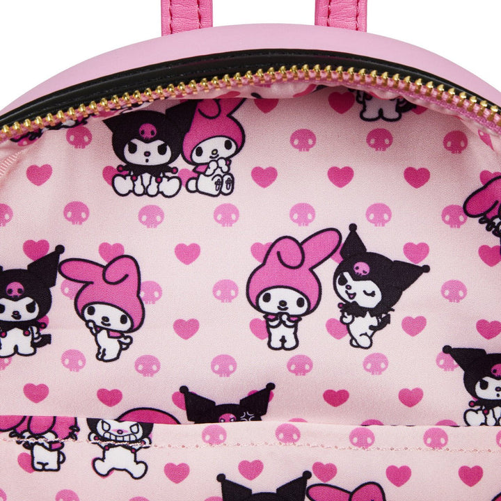 Loungefly Sanrio My Melody und Kuromi Doppeltaschen-Minirucksack