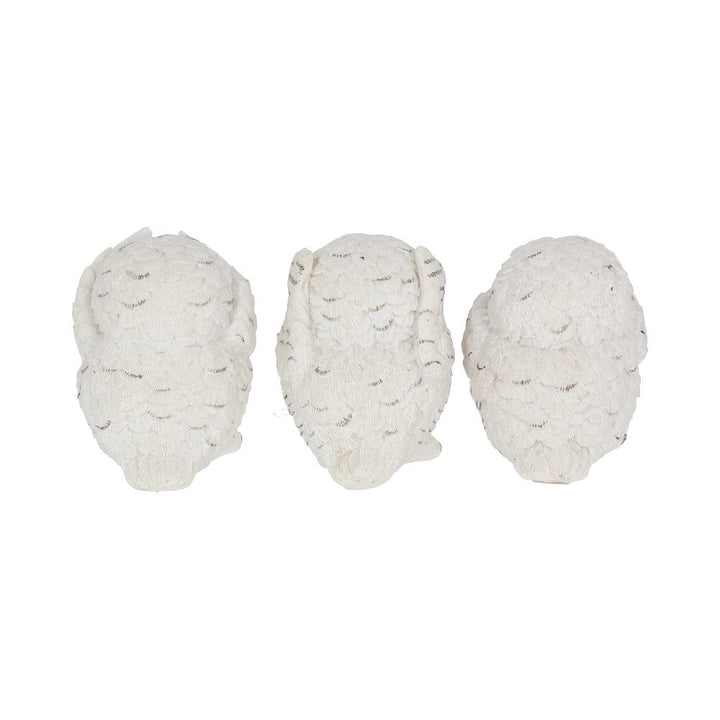 Nemesis Now Figur „Drei weise Eulen“, 8 cm, Weiß