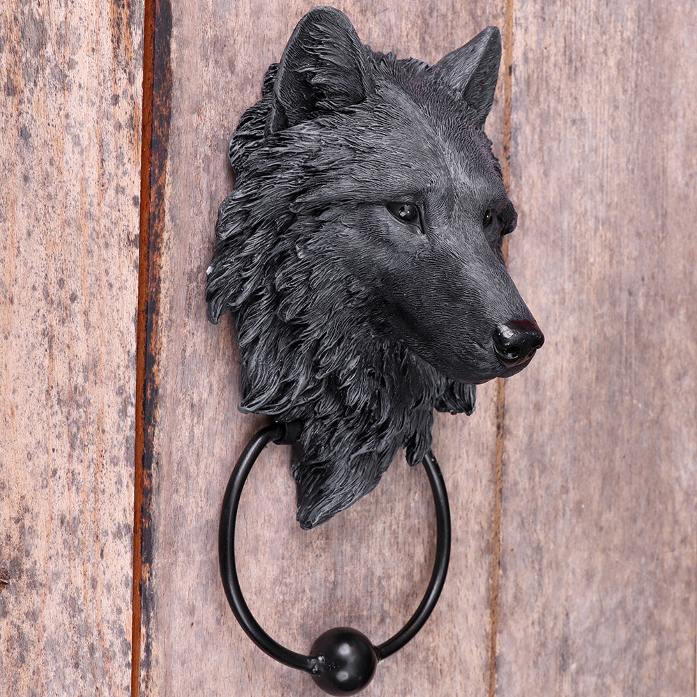 Nemesis Now Dark Guardian Wolf Türklopfer, 13 cm, Schwarz